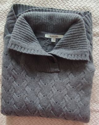 Poncho Massimo Dutti Mujer Gris