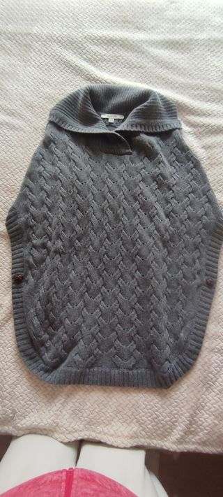 Poncho Massimo Dutti Mujer Gris