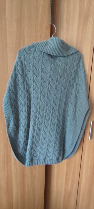 Poncho Massimo Dutti Mujer Gris