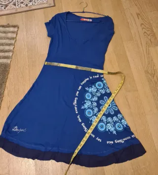 Abito donna blu con stampa floreale