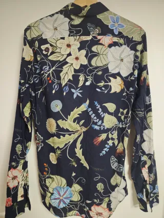 Camisa Gucci Estampado Floral Azul Multicolor