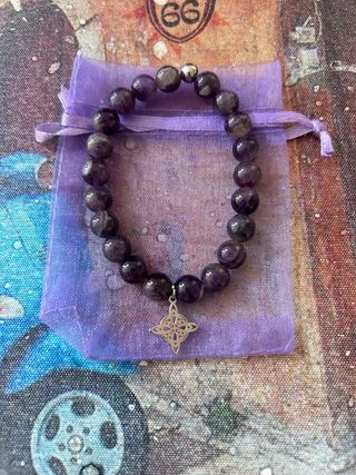 Pulsera Amatista Nudo Bruja Acero