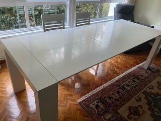 Mesa extensible madera lacada blanco