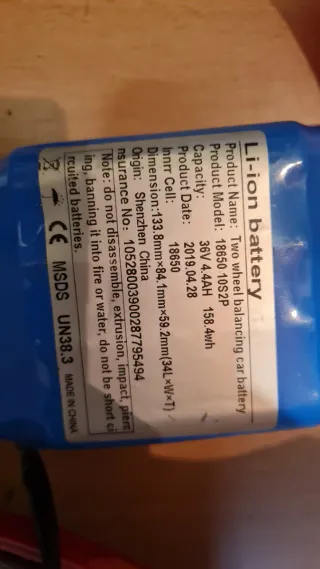 Batería Li-ion 36V 4.4AH Hoverboard