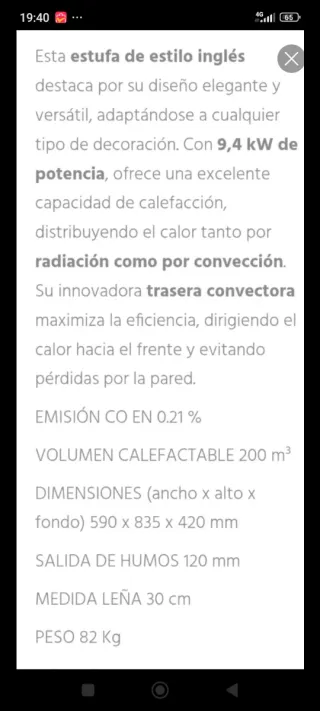 Estufa salamandra de hierro fundido