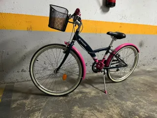 Bicicleta niña B'TWIN azul y rosa