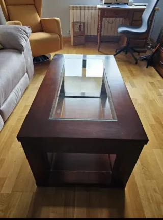 Mesa de centro madera y cristal
