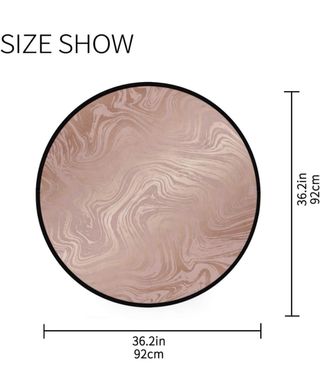 Alfombra redonda rosa y dorada 92cm. de diámetro