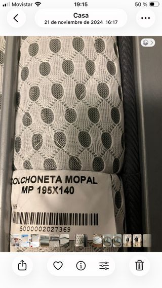 Sofá cama gris de tela