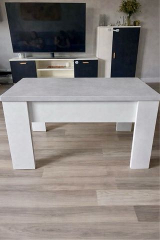 Mesa centro elevable blanca