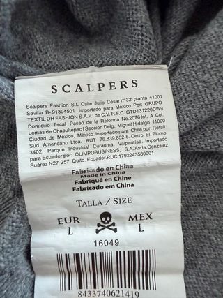 Jersey Scalpers Gris Talla L