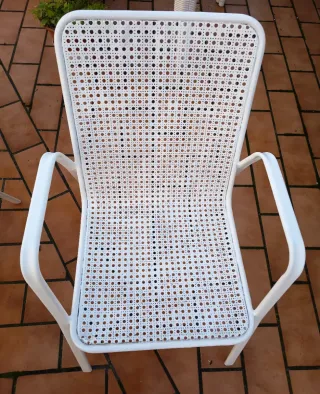 2 Sedie da Giardino Vintage Bianche in Metallo