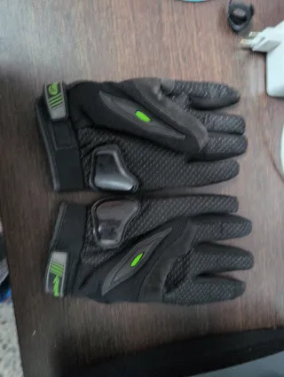 Guantes Moto XL Negros y Verdes