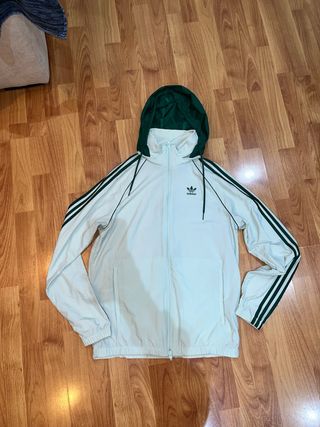 Chaqueta Cortavientos Adidas Originals Beige/Verde