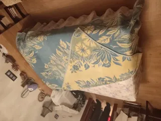 Manta lana azul y amarilla 220x180