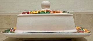 Burriera in ceramica con frutta made in Italy