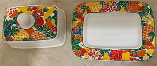 Burriera in ceramica con frutta made in Italy