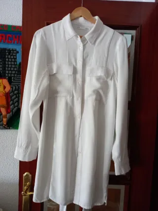 Vestido blanco camisero con cinturón