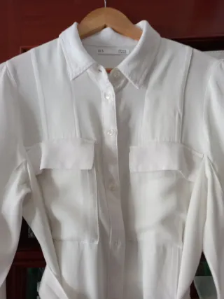 Vestido blanco camisero con cinturón