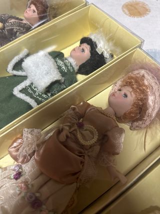 Collezione di 5 Bambole in Porcellana Vintage