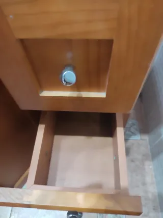 Mueble de baño madera y porcelana