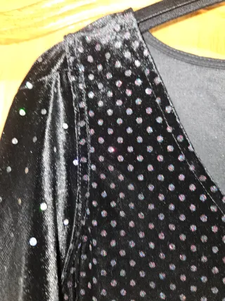 Vestido Text fiesta lentejuelas negro talla M