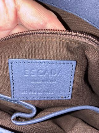 Bolso de piel azul Escada