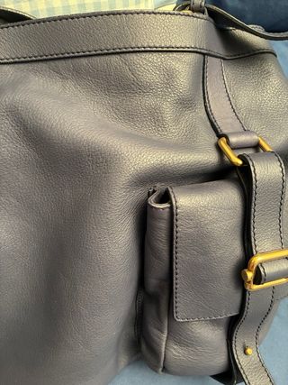 Bolso de piel azul Escada