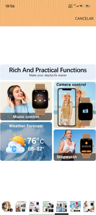 Smartwatch Mujer con Llamadas - Oro y Rosa