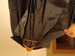 Chaqueta imitación piel negra 3/4