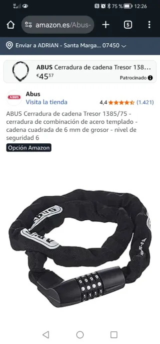 Candado ABUS Cadena para Bici/Moto