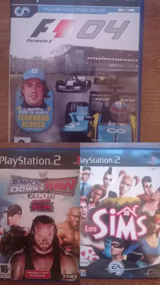 Lote 3 Juegos PS2: F1 04, WWE 2008, Los Sims