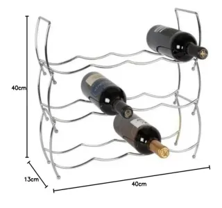 Porta Bottiglie Cromato Impilabile