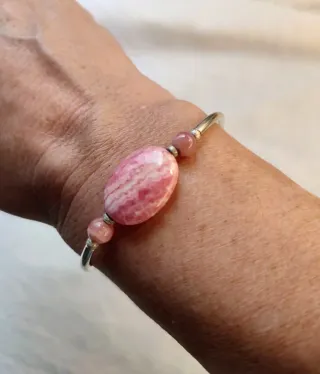 CONJUNTO RODOCROSITA: PULSERA Y PENDIENTES