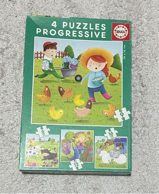 Puzzle Educa 4 Puzzles Progresivos Granja