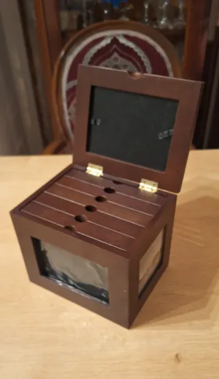 Caja Álbum de Fotos Madera Oscura