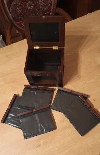 Caja Álbum de Fotos Madera Oscura