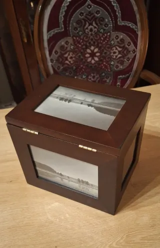 Caja Álbum de Fotos Madera Oscura