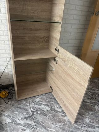 Vitrina alta madera y cristal