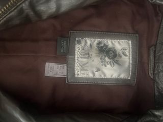 Cazadora cuero marrón mujer