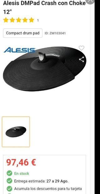 2x Alesis DM Pad 12 2 Zonas Choke