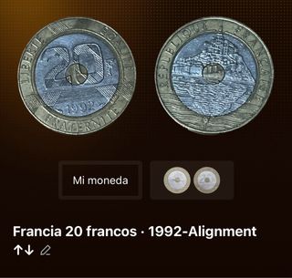 Moneda Francia 20 Francos 1992