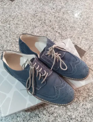 Mocassini blu scamosciati uomo/donna taglia 40