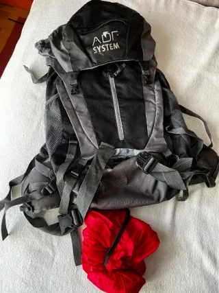 Mochila ADF SYSTEM Montaña Negra/Gris