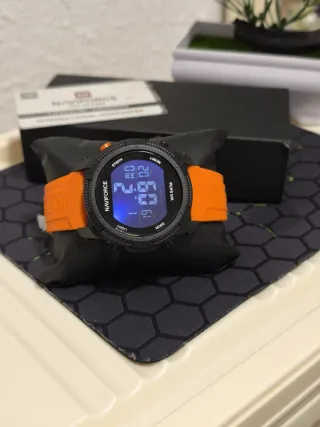 Reloj Naviforce Hombre Negro Naranja