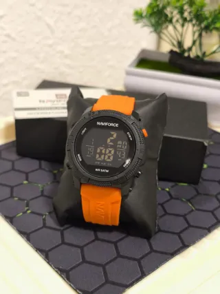 Reloj Naviforce Hombre Negro Naranja