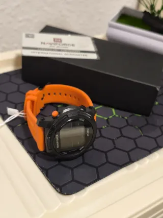 Reloj Naviforce Hombre Negro Naranja
