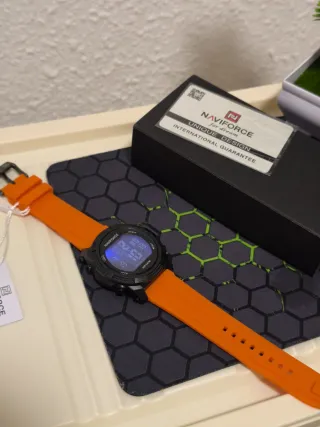 Reloj Naviforce Hombre Negro Naranja
