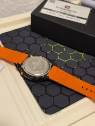 Reloj Naviforce Hombre Negro Naranja