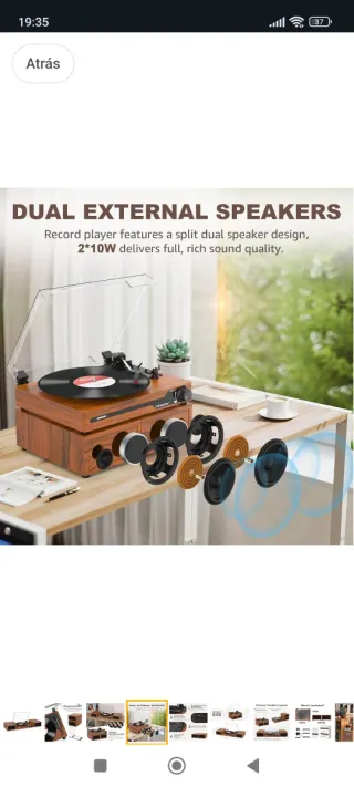 Tocadiscos Undreamer con 2 altavoces